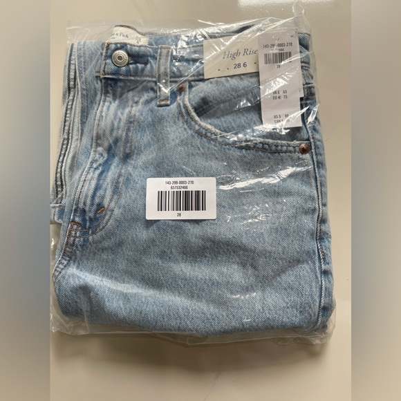 Abercrombie & Fitch High Rise Denim Midi Skirt Light Wash - Picture 5 of 5